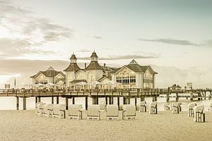 RÜGEN Seebrücke in Sellin zum Sonnenuntergang | Vintage