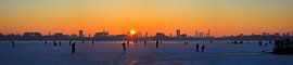 Panoramaschlittschuhlaufen auf dem Kralingse Plas von Anton de Zeeuw