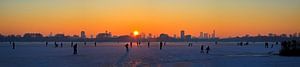 Panorama schaatsen op de Kralingse Plas van Anton de Zeeuw