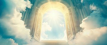 Hemelpoort tussen wolken open droom van Poster Art Shop