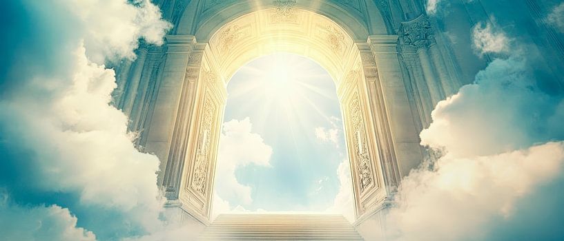 Heaven's gate between clouds open dream by Poster Art Shop