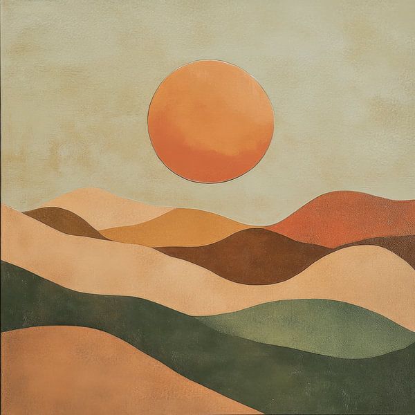 Hills and sun by Poster Art Shop