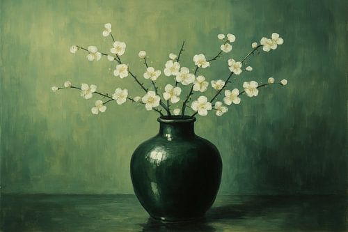 Stilleven met witte bloesem