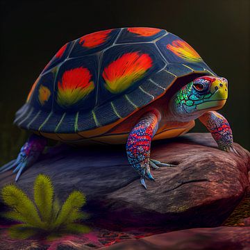 illustration de tortue colorée sur Animaflora PicsStock