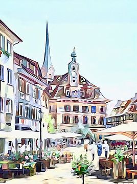 Stein am Rhein, Bodenmeer, motief 2 van zam art