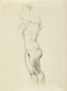 Staand vrouwelijk naakt, Armand Rassenfosse, 1872-1934 van Atelier Liesjes thumbnail