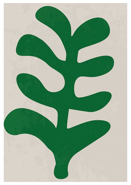 Abstract illustration of a green leaf by zippora wiese