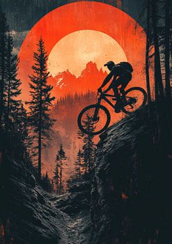 Defying Gravity: Mountain Biker's Leap of Courage