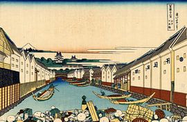 Katsushika Hokusai – Nihonbashi Bridge in Edo c. 1830s | Timeless Ukiyo-e Cityscape from the Edo Period by Timeless Artworks