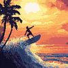Surf Poster Surf Pixel Art sur Niklas Maximilian