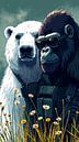 Polar bear and gorilla on a mission together - Tierwelt #5 by Liona Toussaint thumbnail