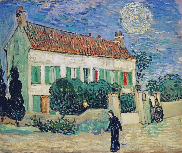 Het Witte Huis bij nacht, Vincent van Gogh van Meesterlijcke Meesters