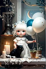 Doll with a kitten... by Ans Bastiaanssen