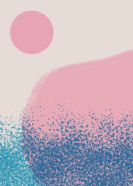 Abstrakte minimalistische Landschaft in Pastellfarben Nr. 6 von Dina Dankers