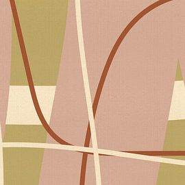 Abstract lines in beige, terra, white and pink II by Dina Dankers