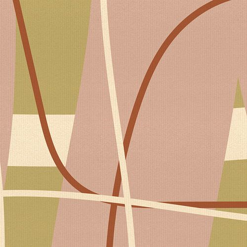 Lignes abstraites en beige, terra, blanc et rose II