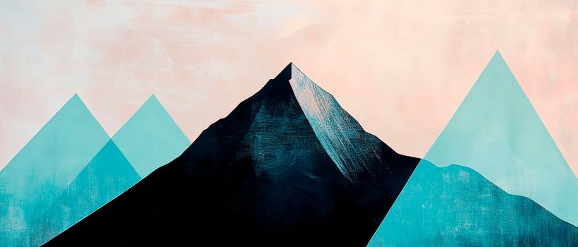 Mountain landscape in soft pastel colours by Poster Art Shop