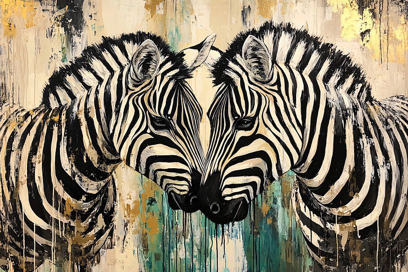 Kunstvolle Zebra&#039;s im abstrakten Stil von Imperial Art House