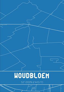Blaupause | Karte | Woudbloem (Groningen) von Rezona