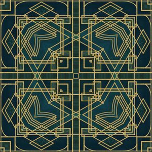 Art Deco Kachel Grün Gold