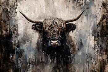 Schottischer Highlander mit Hörnern