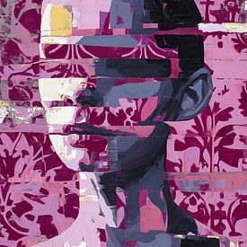 Femme abstraite | Femme abstraite avec motif sur Caprices d'Art