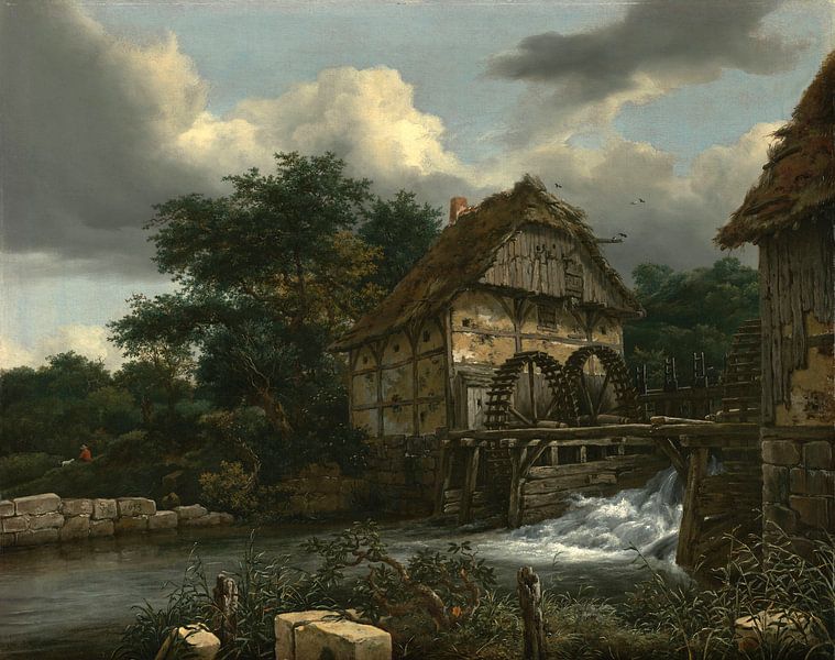 Jacob van Ruisdael - Twee Watermolens van 1000 Schilderijen