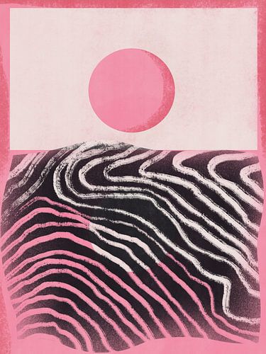 Rosa Sonne – Abstrakter Horizont