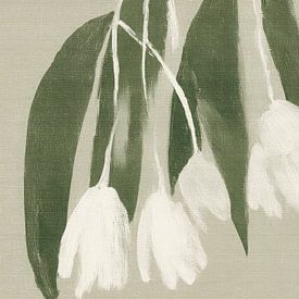 Fleurs d'eucalyptus blanches dans des tons naturels doux sur But First Framing