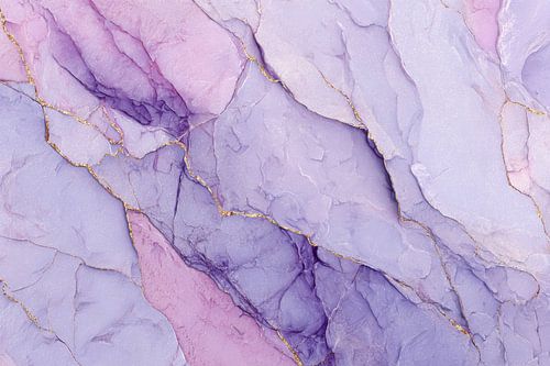 Abstract Marble Structure Lilac Gold Refined Design by Eva Lee