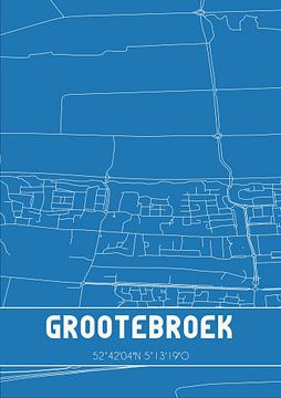 Blauwdruk | Landkaart | Grootebroek (Noord-Holland) van Rezona