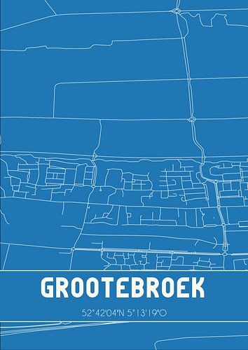 Blauwdruk | Landkaart | Grootebroek (Noord-Holland)