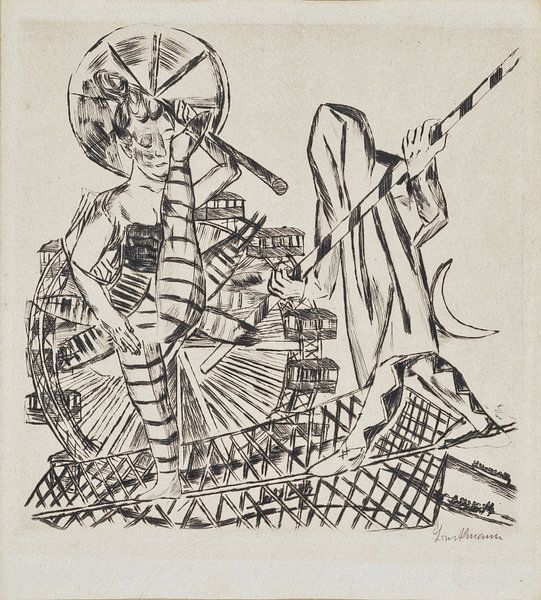 De koorddanser, Max Beckmann, 1921 van Atelier Liesjes