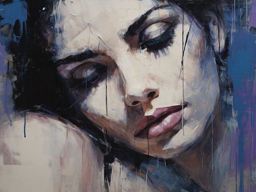 Tableau portrait abstrait - Décoration murale moderne