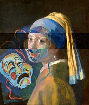 Girl with the pearl in laughter and tears