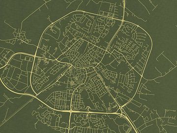 Kaart van Sneek in Groen Goud van Map Art Studio