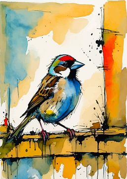 Huismus aquarel van MIROKKU