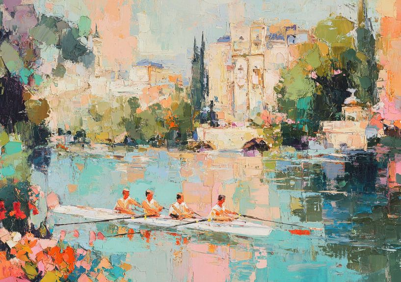 Rowing boat with four people by Niklas Maximilian