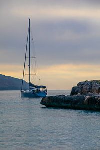 Segelboot vor Cala Figuera (Mallorca)