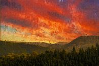 Geschilderde zonsondergang over de heuvels van Luxemburg van Arjen Roos thumbnail