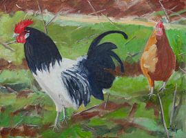 Hühnerfamilie von Antonie van Gelder Beeldend kunstenaar
