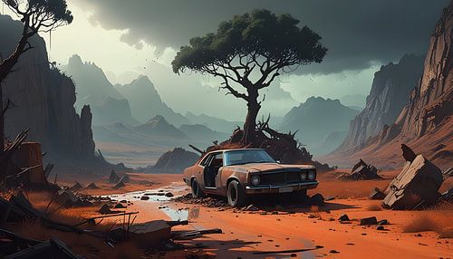 Mexicaans berglandschap in onweersstemming