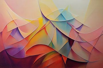 Abstract in zachte kleuren van Bert Nijholt