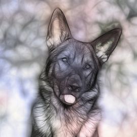 Farbiger Porträthirte von Michar Peppenster