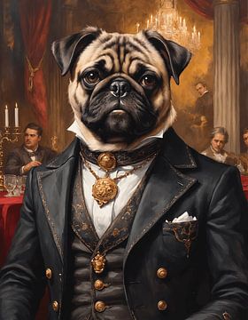 Pug as a gentleman by Jordan Fenix Gallery