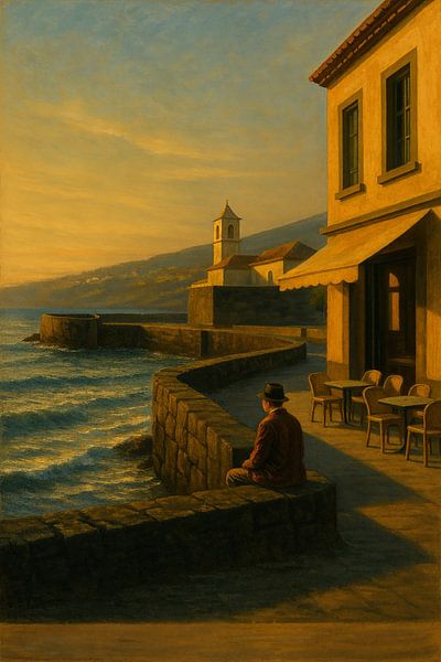 Twilight by the Sea - Hopper-inspirierte Wandkunst für die Küste von Travel Shop