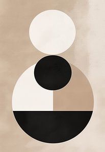 Balance in Kreisen: Ein Zusammenspiel von Beige und Schwarz Totem der Ruhe: Harmonie in geometrischen Formen Dualität in der Form: Die Stille von Beige und Tiefschwarz Geometrische Meditation: Beige und Schwarz in perfekter Harmonie