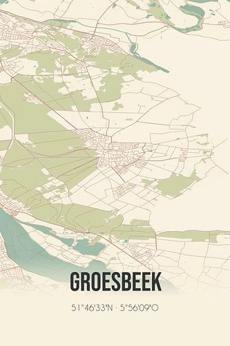 Vintage landkaart van Groesbeek (Gelderland)