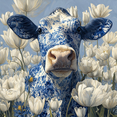 Delfts blauwe koe, modern portret