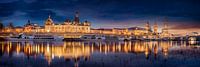 Skyline Panorama von der Stadt Dresden in Sachsen. von Voss Fine Art Fotografie Miniaturansicht